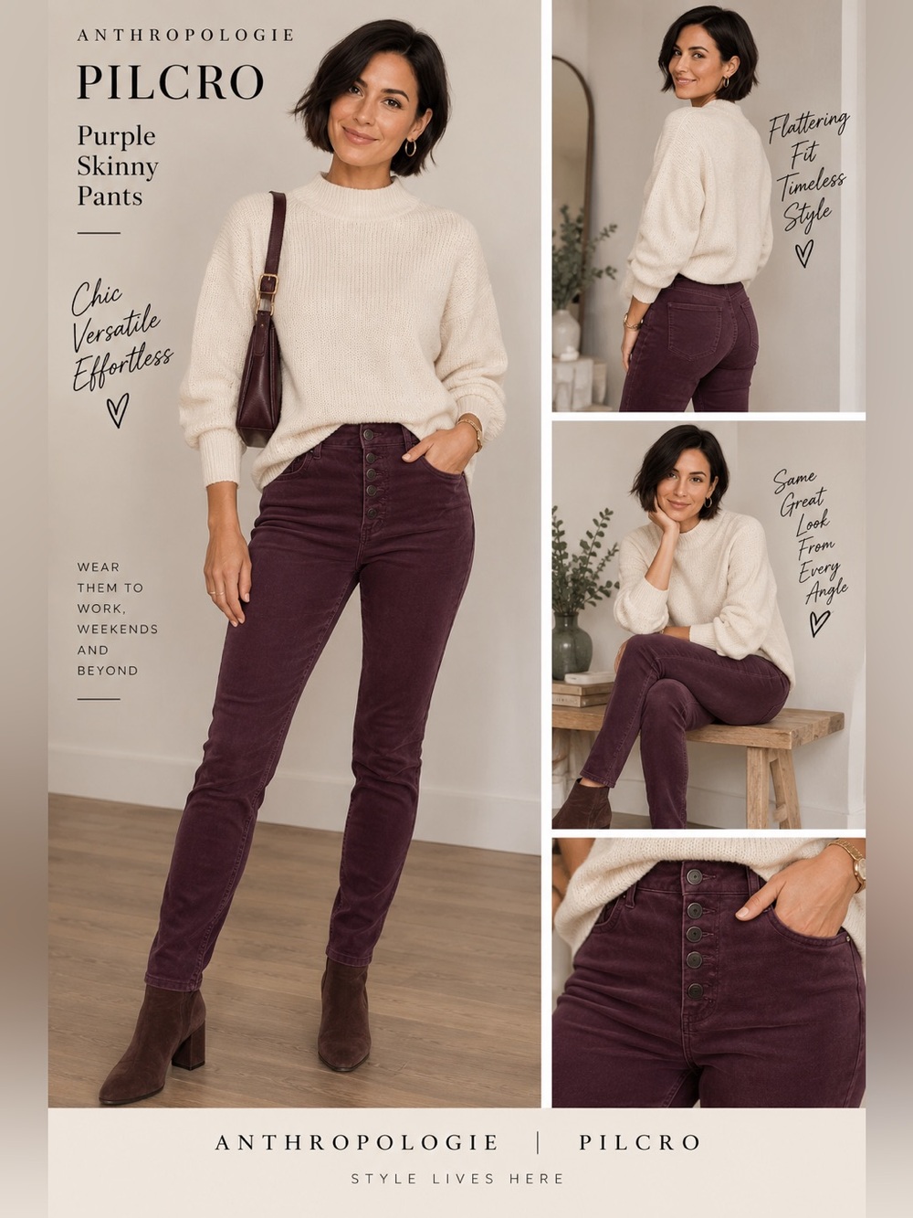 Anthropologie PILCRO Purple Skinny Pants